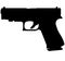 Semi caliber G48 GLOCK 48 Rail Compact 9 mm Luger handgun, pistols for police and army, special forces. Realistic silhouette