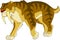 Semi cartoon sabertooth tiger pre historic ice age