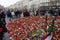 Semi-circle of mourning people on Wenceslas Square