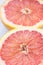 Semi Circle Slices of Ripe Juicy Red Halved Grapefruit on White Background. Vitamins Healthy Diet Summer Detox Vegan