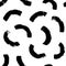 Semi circles brush strokes vector seamless pattern