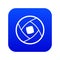 Semi-closed lens icon digital blue