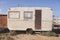 A semi-deserted, old and rusty caravan in El Caleton, Fuerteventura island, Canary Islands, Spain.