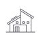 Semi detached cottage icon, linear isolated illustration, thin line vector, web design sign, outline concept symbol with