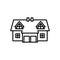 Semi-detached house icon, vector illustration