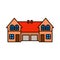 Semi-detached house icon, vector illustration