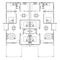 Semi-detached house layout plan in black and white 2D CAD drawing.