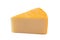 Semi firm uncooked cheese  on white background