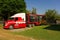 A semi hauling a huge horse trailer in ocala