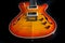 Semi Hollow Electric Guitar with F Holes and Flamed Maple in Sunburst Finish
