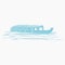 Semi-Oblique Monochrome Kerala Houseboat Vector Illustration