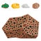 Semi precious gemstones vector stones and mineral stone isolated dice colorful shiny crystalline mineral jewelry