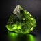 Semi-precious peridot stone isolated with a black background. Created with generative AI