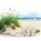 Semi-realistic Beach Illustration With Detailed Grass