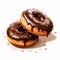 Semi-realistic Chocolate Donuts On White Background