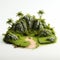Semi-realistic Grass Island: Japanese-inspired 3d Rendered Art