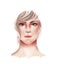 Semi realistic raster illustration of woman face