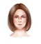 Semi realistic raster illustration of woman face