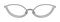 Semi Rimless Cat Eye frame glasses fashion accessory illustration. Sunglass front view for Men, women, unisex silhouette