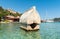 Semi-submerged Lycian sarcophagus tomb by the shore of Kalekoy village of the Demre district in the Antalya Province of Turkey