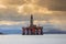 Semi Submersible Oil Rig at Cromarty Firth in Invergordon