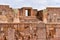 Semi-subterranean temple with the Ponce monolith visible in the Kalisasaya gateway. Tiwanaku archaeological site, La Paz, Bolivia