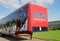 Semi-trailer with Ole Miss Football on it.