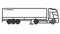 Semi-Trailer Truck line icon on the Alpha Channel