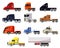 Semi trailer truck vector vehicle transport delivery cargo shipping illustration transporting set of trucking freight