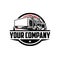 Semi Truck, 18 Wheeler, Freight Tow Trailer Monochrome, Silhouette Vector