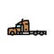 semi truck construction car vehicle color icon vector illustration