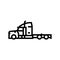 semi truck construction car vehicle line icon vector illustration