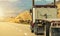 Semi Truck with Flatbed Trailer on a Scenic Utah Road