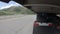 Semi -Truck Highway Driving - Exterior Trailer View