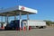 Semi truck refueling at Stripes gas station in Fort Stockton