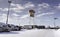 Semi trucks parked in a line at the Road King Truck Stop