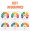 Semicircle colorful. Templates for infographics for text area