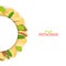 Semicircle white frame composed of pistachios nut. Vector card illustration. Nuts frame, pistacia in the shell, shelled