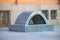 Semicircular granite ventilation outlet with figured lattice