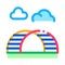 Semicircular hill ladder rainbow icon vector outline illustration