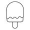 Semicircular ice cream icon, outline line style