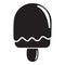 Semicircular ice cream icon, simple black style