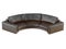 Semicircular leather brown sofa on a white background