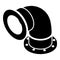 Semicircular pipe icon, simple black style