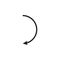 Semicircular rounded single thin long geometric arrow.