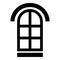 Semicircular window frame icon, simple black style