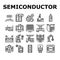 Semiconductor Manufacturing Plant Icons Set Vector