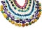 Semigem necklace with bright crystals jewelry