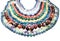 Semigem necklace with bright crystals jewelry