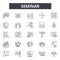 Seminar line icons, signs, vector set, linear concept, outline illustration